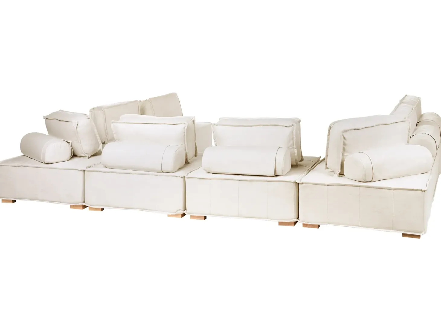 TIBRO 8 personers U-formet modulsofa Cremehvid