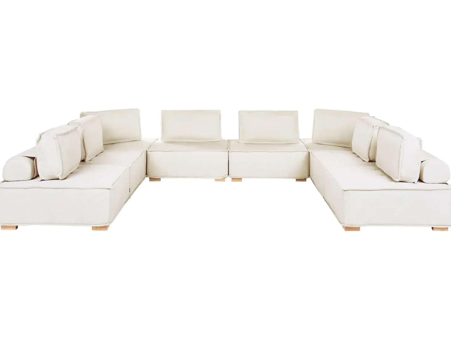 TIBRO 8 personers U-formet modulsofa Cremehvid