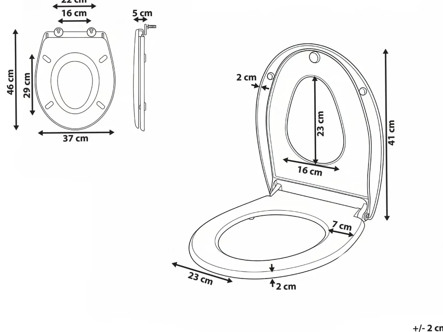 Toiletbræt FAGNANO Soft close 2 i 1 Duroplast Hvid