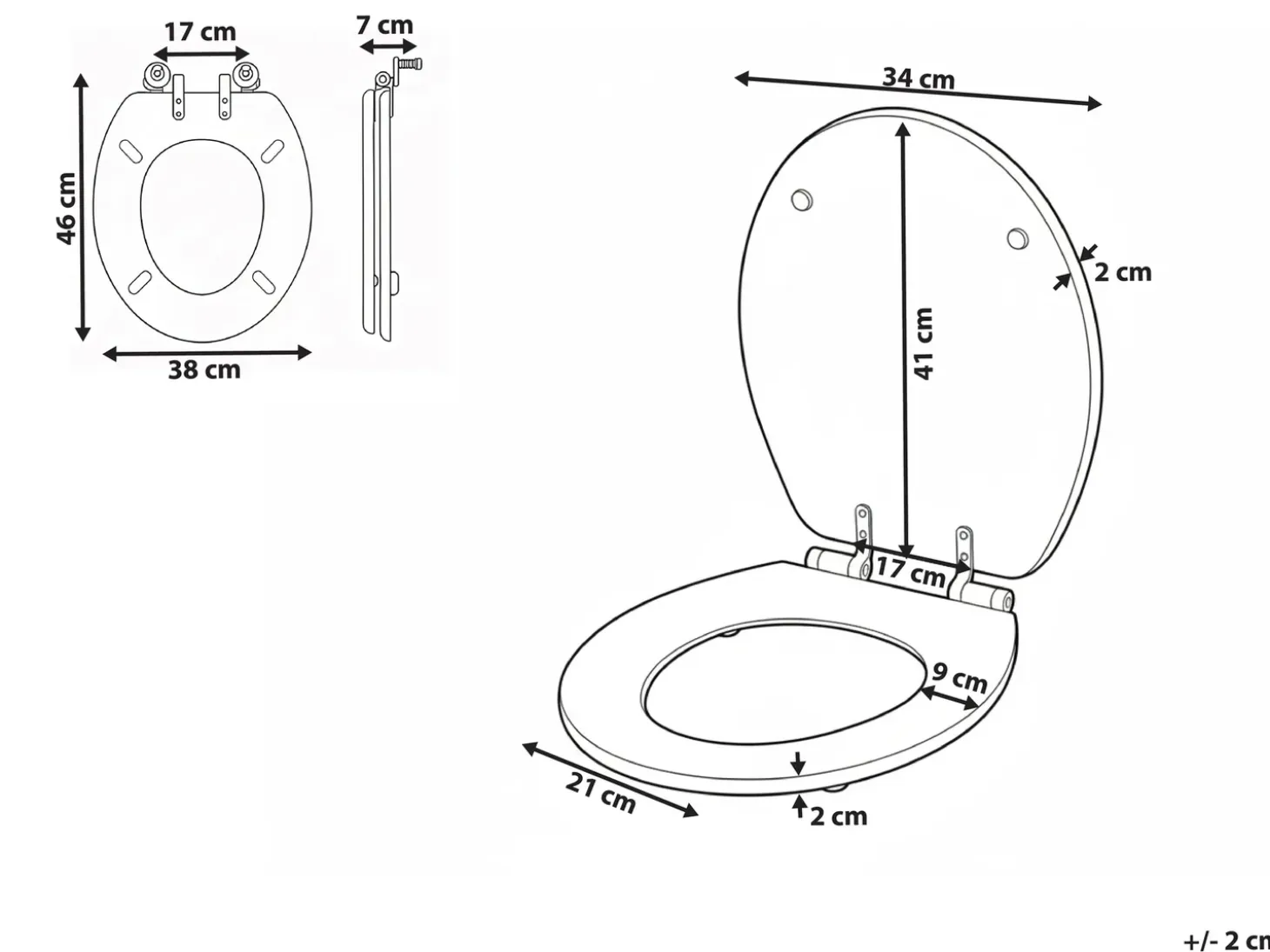 Toiletbræt MAZARUNI Soft close MDF Hvid