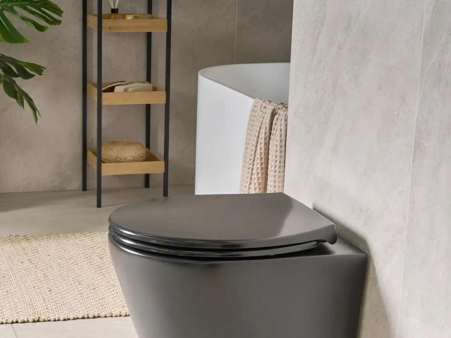 Toiletbræt PAPURI Soft close Duroplast Sort