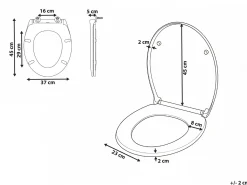 Toiletbræt PAPURI Soft close Duroplast Sort