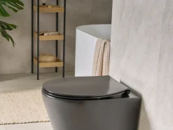 Toiletbræt PUTUMAYO Slank Soft close Duroplast Sort