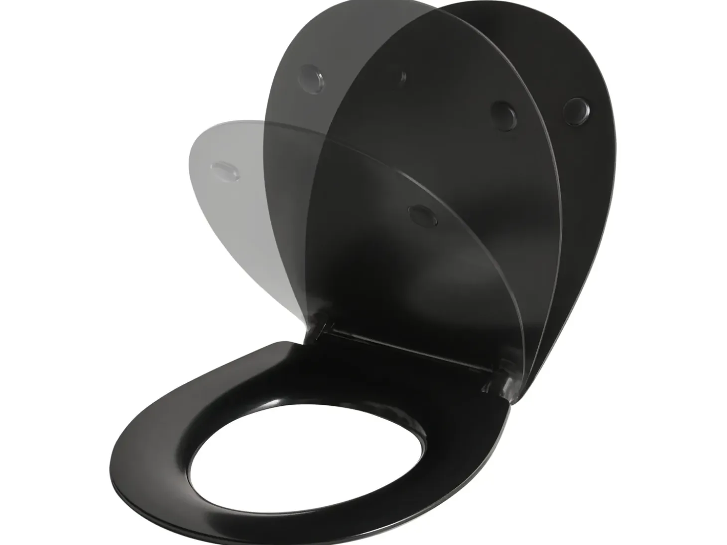 Toiletbræt PUTUMAYO Slank Soft close Duroplast Sort