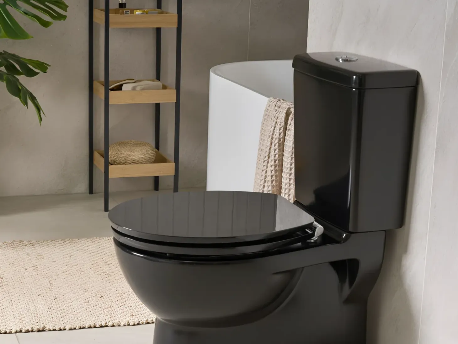 Toiletbræt INIRIDA Soft close MDF Sort