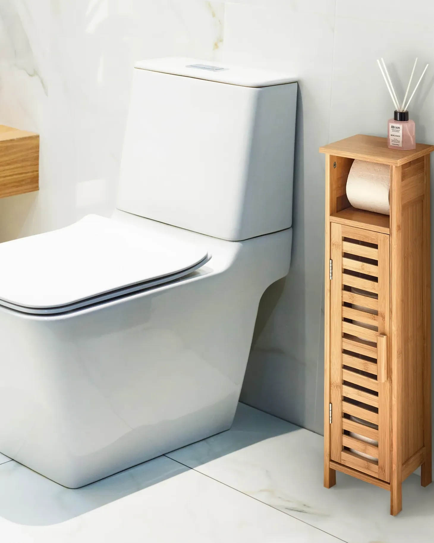 Toiletpapirskab OLATHE Bambus Lysebrun