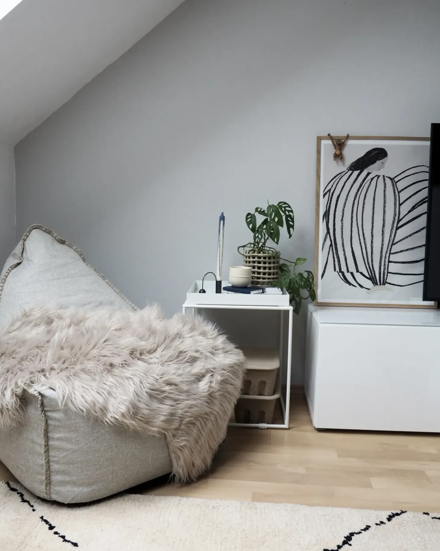 Tæppe af kunstpels MUNGO Beige 63 x 95 cm