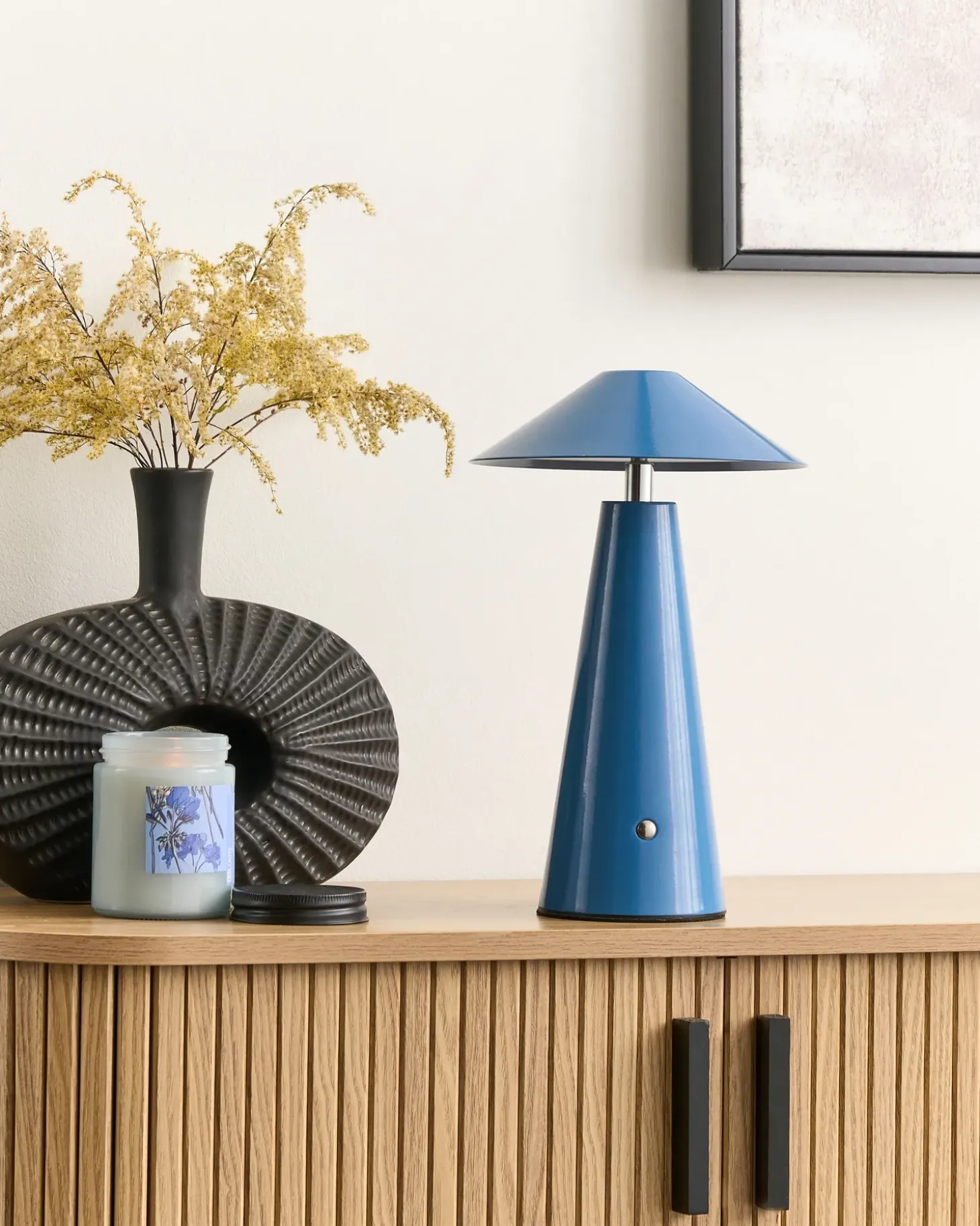 Trådløs LED-bordlampe APAYAO Med dæmpning Metal Blå