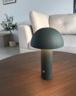 Trådløs LED-bordlampe BOJO Med dæmpning Metal Mørkegrøn