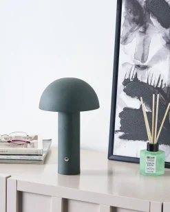 Trådløs LED-bordlampe BOJO Med dæmpning Metal Mørkegrøn