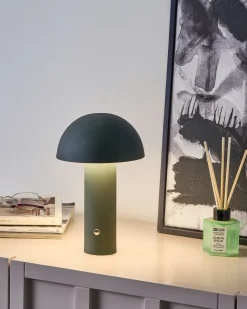 Trådløs LED-bordlampe BOJO Med dæmpning Metal Mørkegrøn