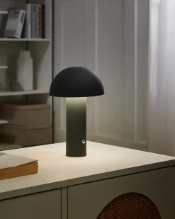 Trådløs LED-bordlampe BOJO Med dæmpning Metal Mørkegrøn