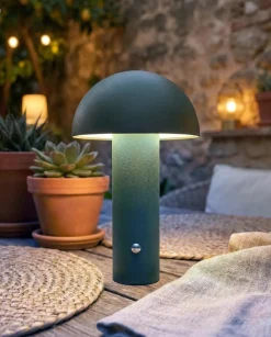 Trådløs LED-bordlampe BOJO Med dæmpning Metal Mørkegrøn