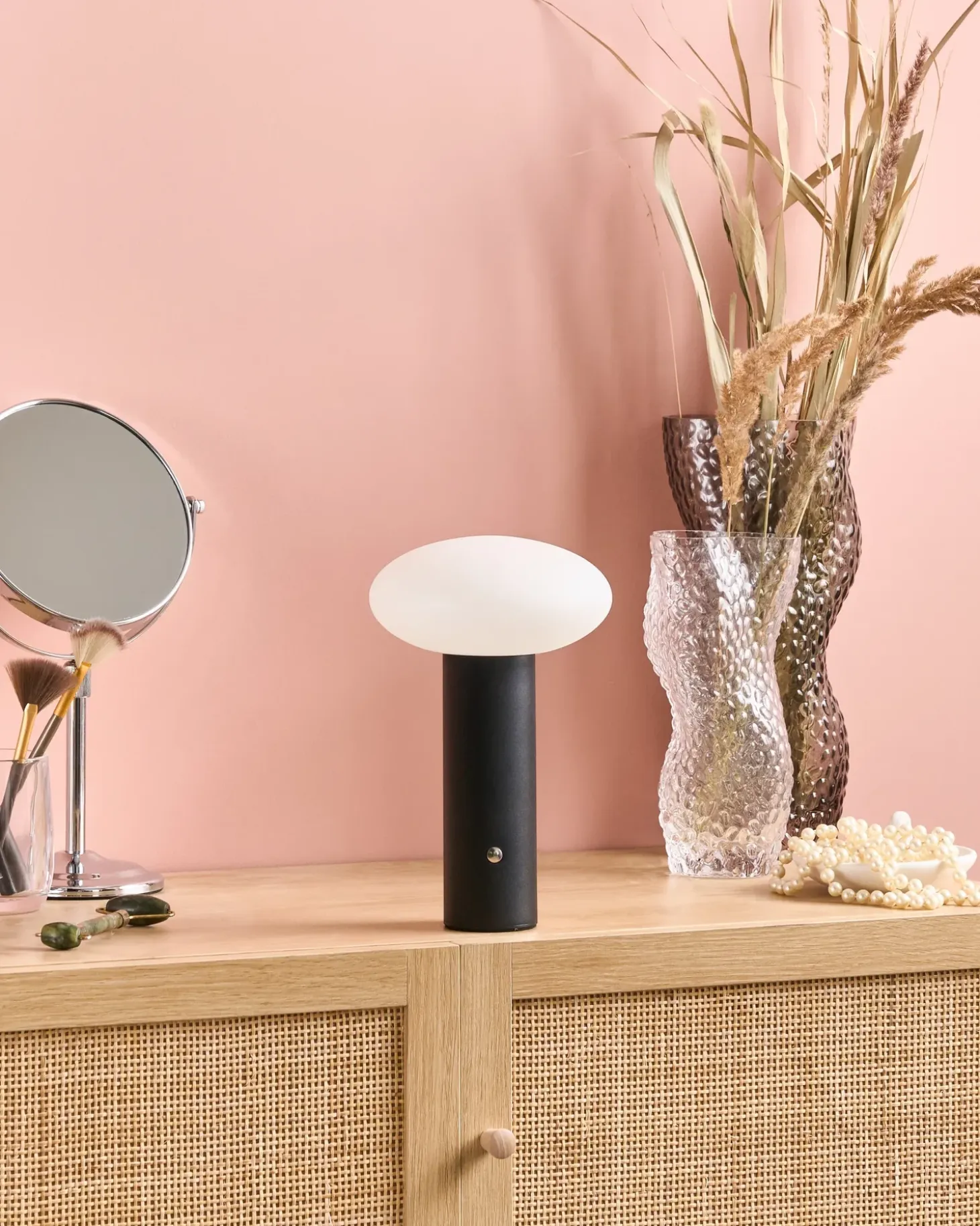 Trådløs LED-bordlampe BUAYAN Med dæmpning Metal Sort