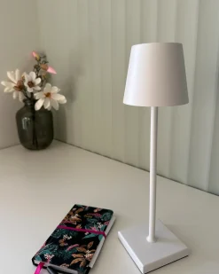 Trådløs LED-bordlampe BACEIRO Med dæmpning Metal Hvid