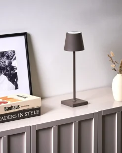 Trådløs LED-bordlampe BACEIRO Med dæmpning Metal Brun