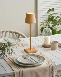 Trådløs LED-bordlampe BACEIRO Metal Orange