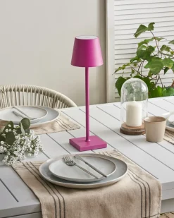 Trådløs LED-bordlampe BACEIRO Metal Lyserød