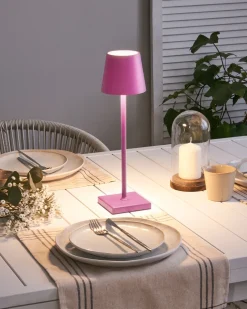 Trådløs LED-bordlampe BACEIRO Metal Lyserød