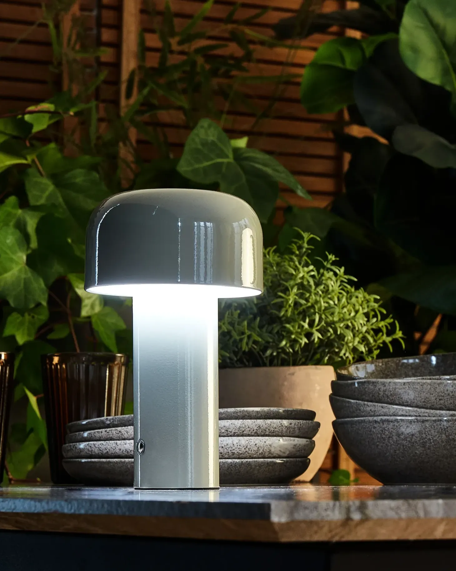 Trådløs LED-bordlampe BESOS Med dæmpning Metal Grå