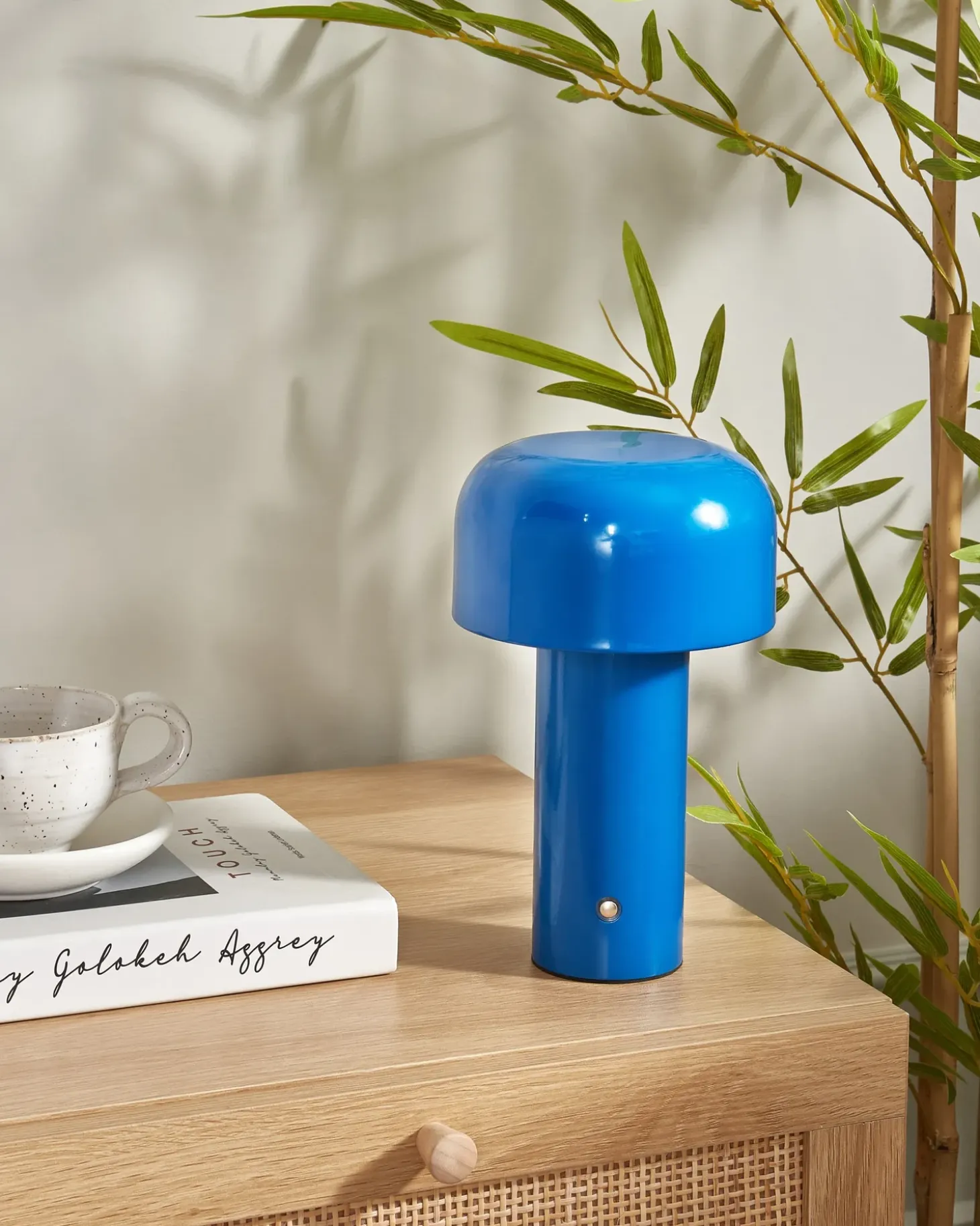 Trådløs LED-bordlampe BESOS Med dæmpning Metal Blå