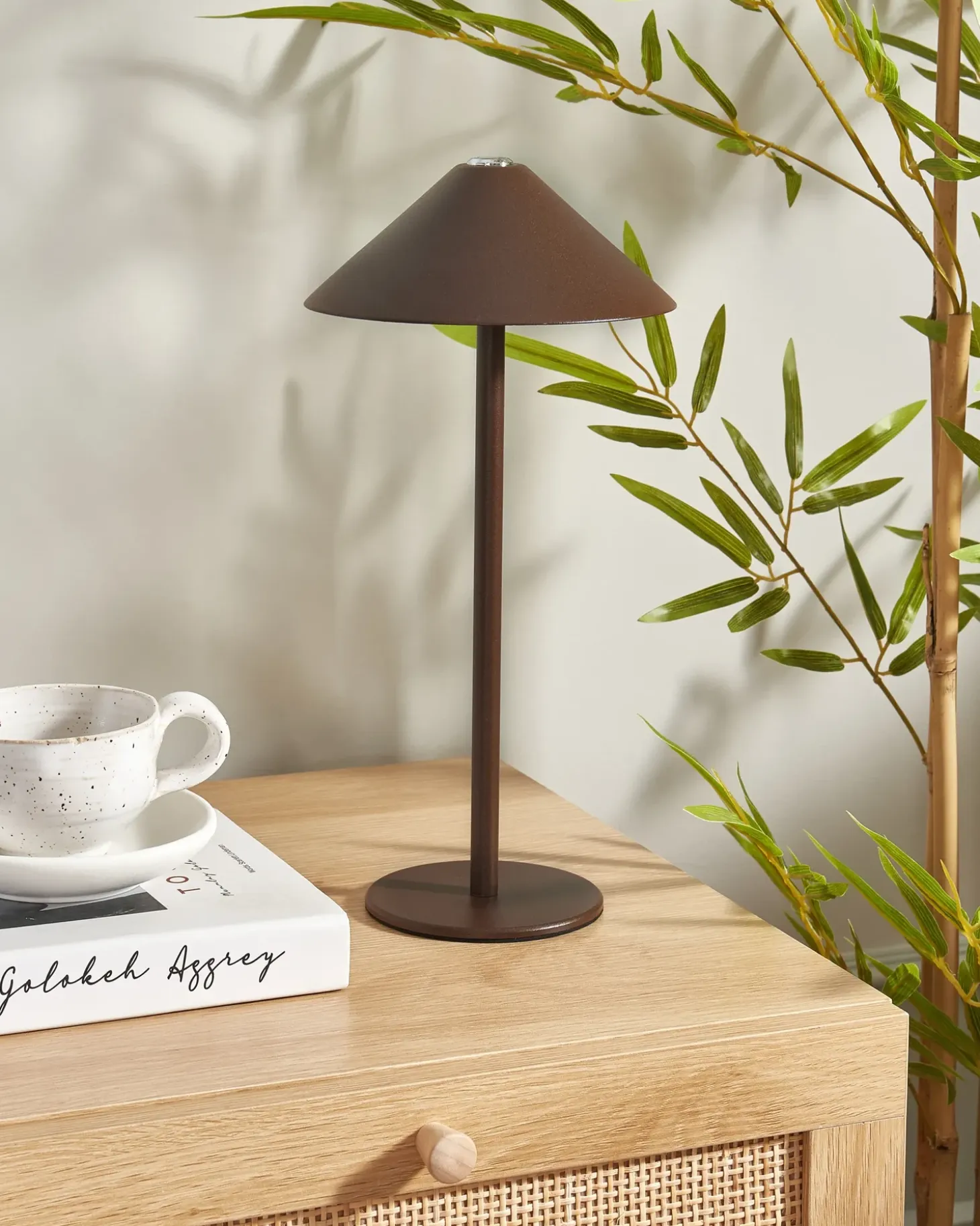 Trådløs LED-bordlampe FRANCOLI Med dæmpning Metal Brun