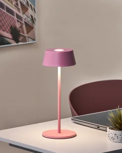 Trådløs LED-bordlampe GUDER Med dæmpning Metal Lyserød