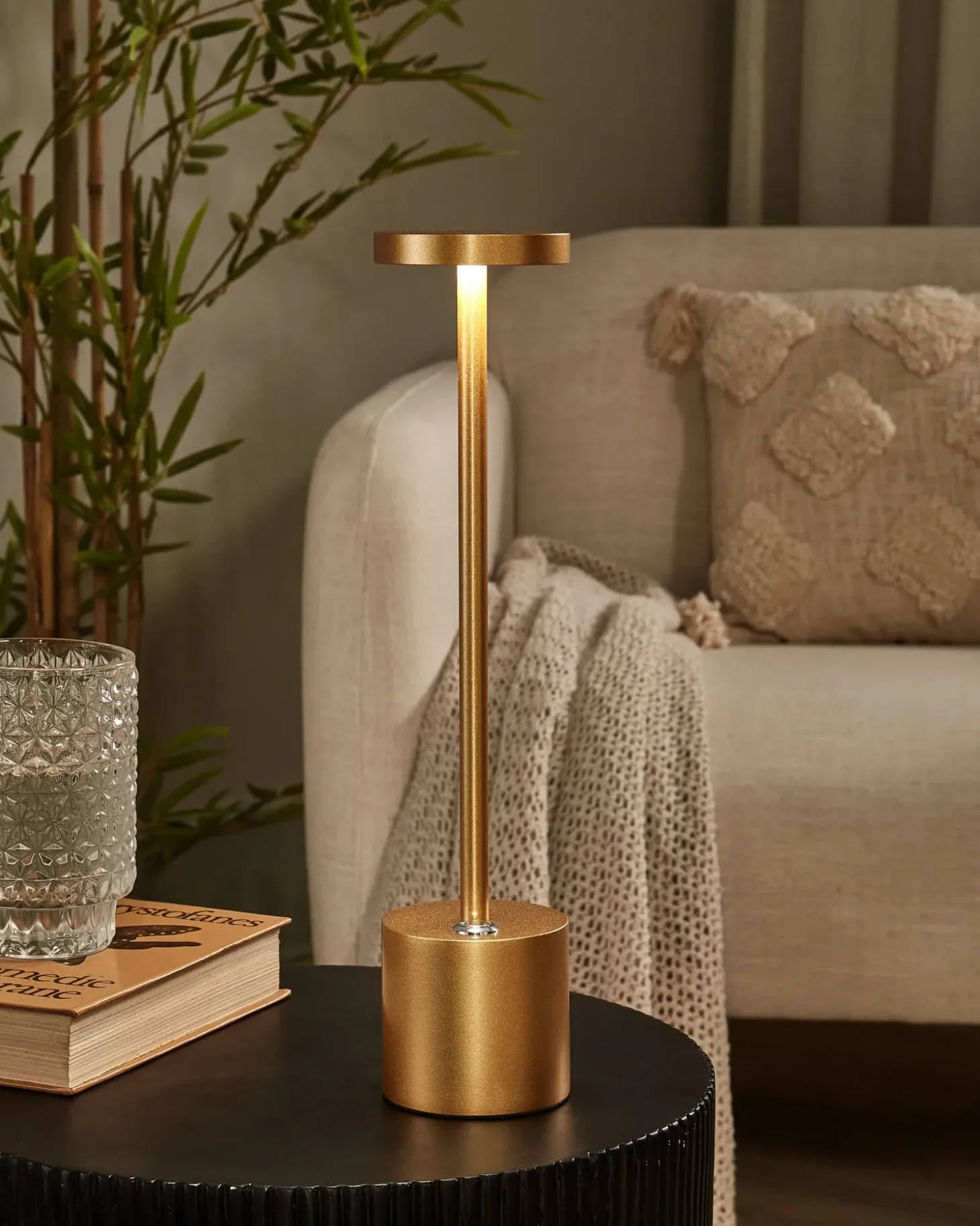 Trådløs LED-bordlampe LIZANDRO Med dæmpning Metal Guld