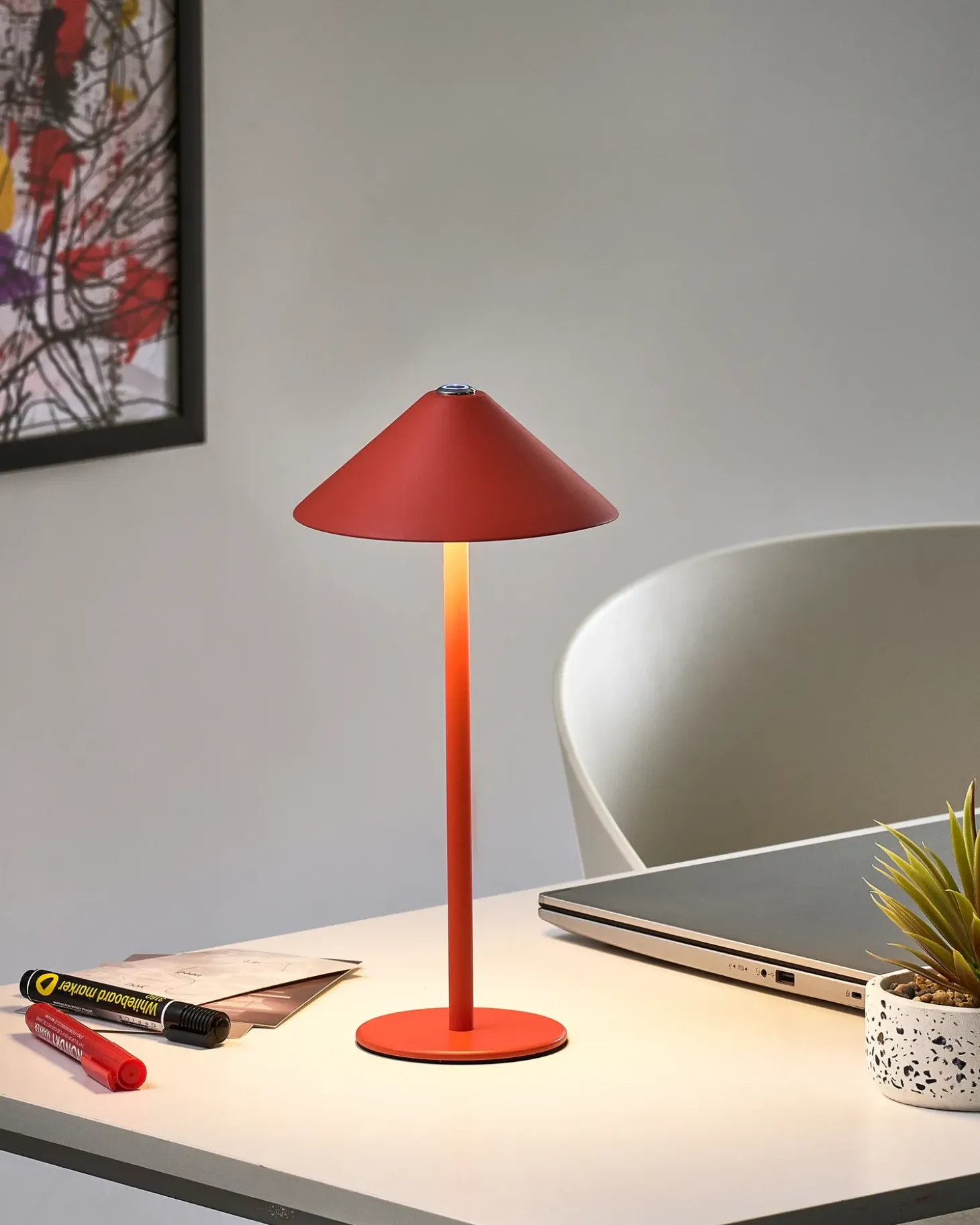 Trådløs LED-bordlampe MODJO Med dæmpning Metal Rød