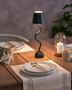 Trådløs LED-bordlampe VOUGA Med dæmpning Metal Sort