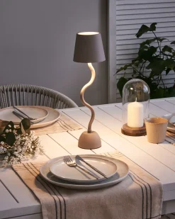 Trådløs LED-bordlampe VOUGA Med dæmpning Metal Beige