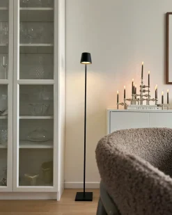 Trådløs LED gulvlampe GAVARRESA Med dæmpning Metal Sort