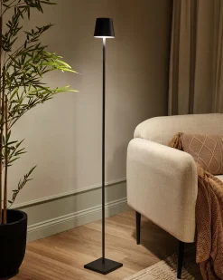 Trådløs LED gulvlampe GAVARRESA Med dæmpning Metal Sort