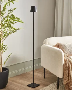 Trådløs LED gulvlampe GAVARRESA Med dæmpning Metal Sort