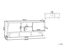 TV-bord ACTON Brun/hvid