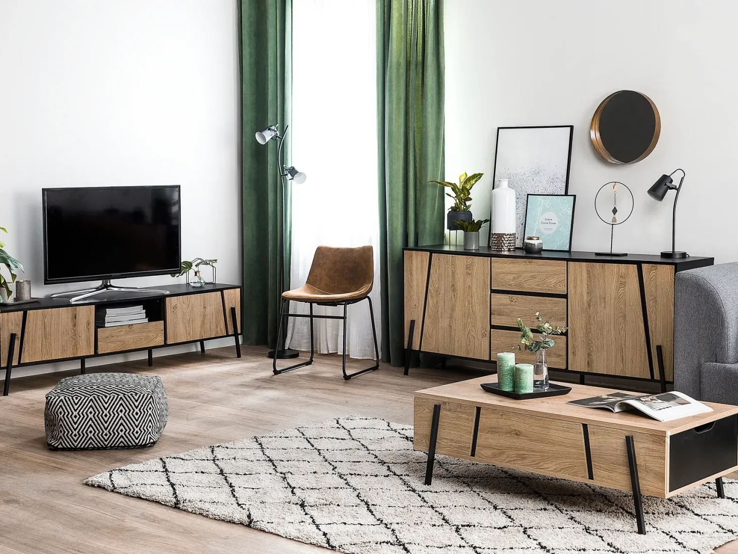 TV-bord BLACKPOOL Brun/sort