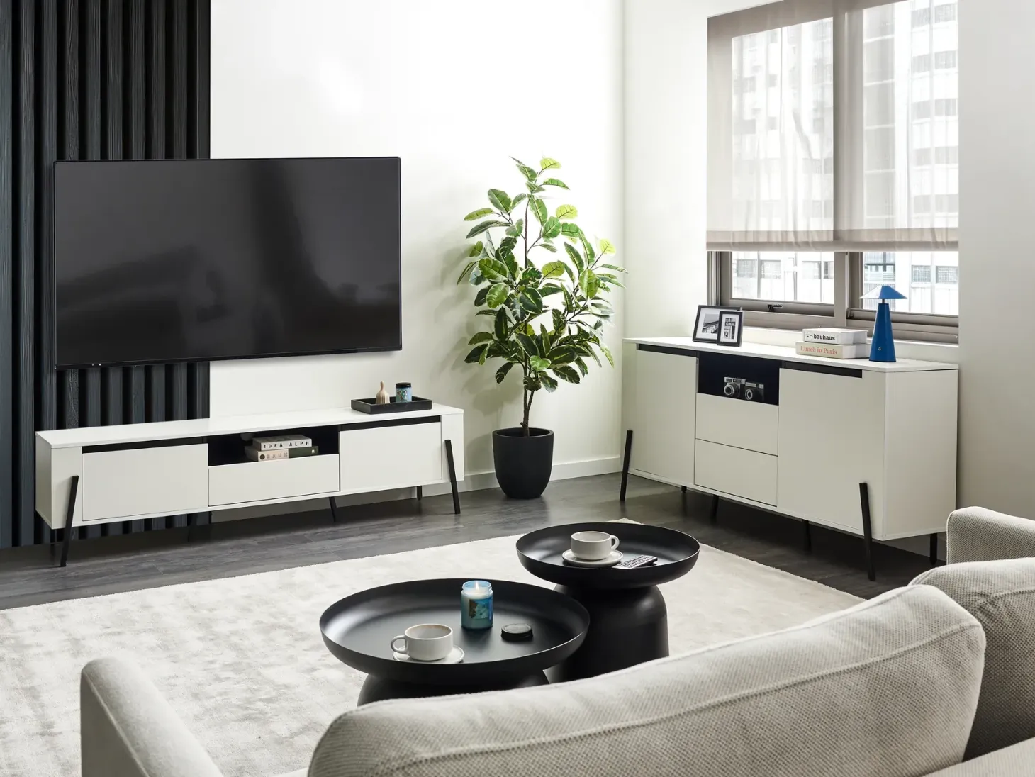 TV-bord BLACKPOOL Hvid