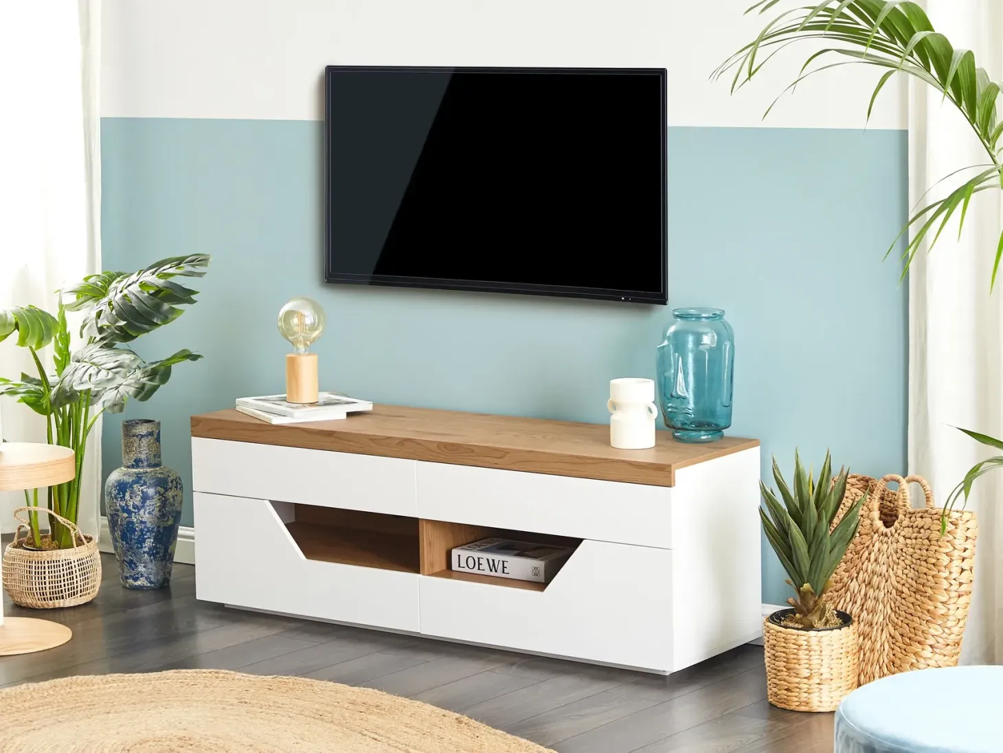 TV-bord CHEVAL Brun/hvid