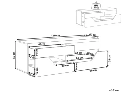 TV-bord CHEVAL Brun/hvid