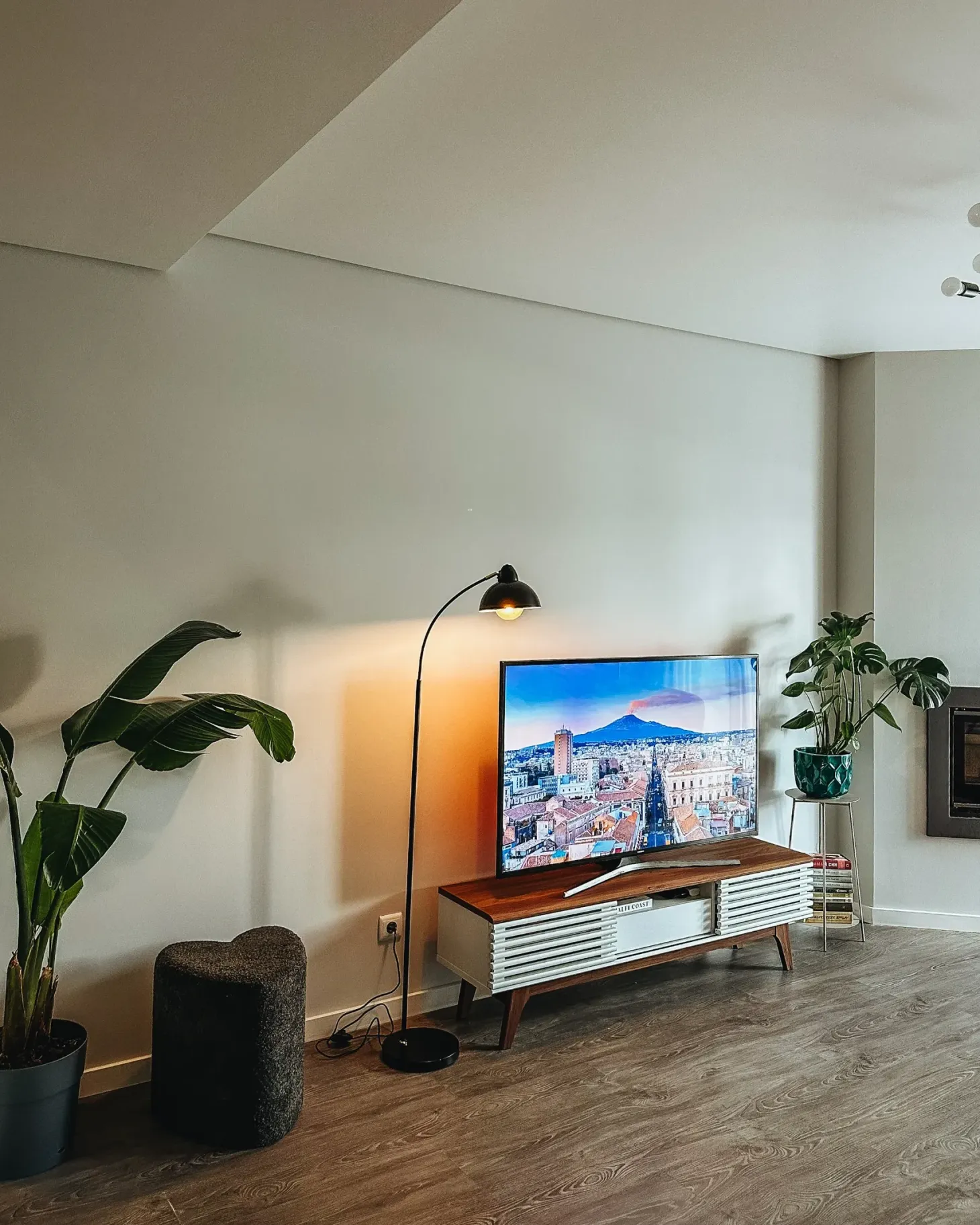 TV-bord DETROIT Brun/hvid