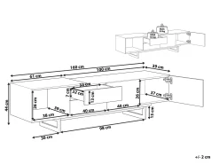 TV-bord FIORA Brun/sort