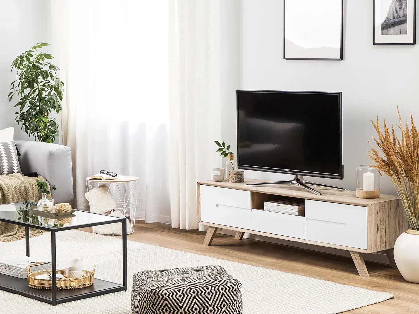 TV-bord FORESTER Brun/hvid