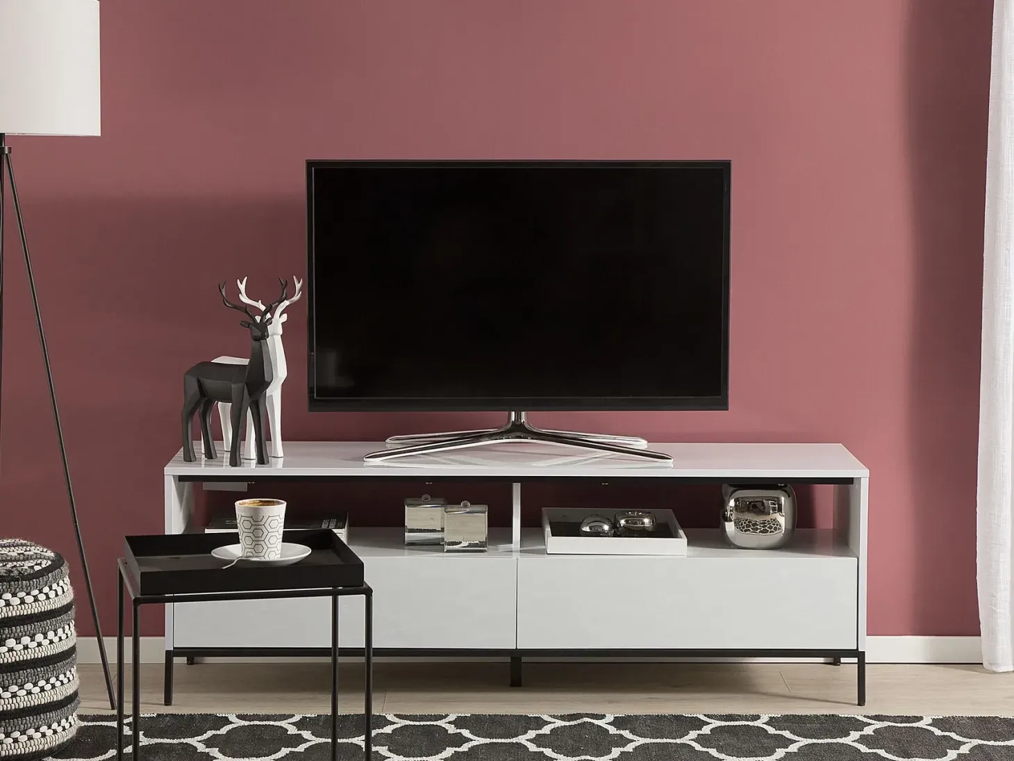 TV-bord LED SYDNEY Hvid