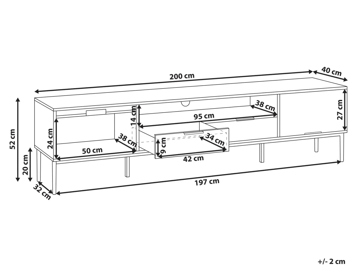 TV-bord LEDUC Hvid