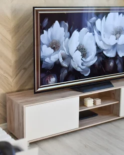 TV-bord LINCOLN Brun/hvid
