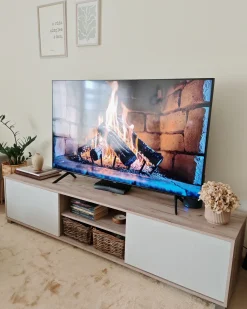 TV-bord LINCOLN Brun/hvid