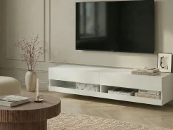 TV-bord med LED EDMONTON Hvid