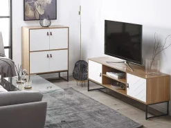 TV-bord NUEVA Lysebrun/hvid