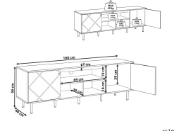 TV-bord PALMER Brun/hvid