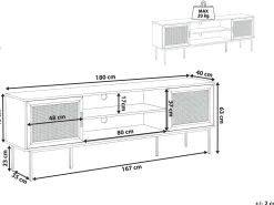 TV-bord PASCO Rattan Lysebrun